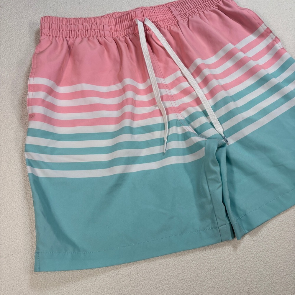 Chubbies The On The Horizons 7" Swim Trunks‎ Men's M Pink Blue Stripe Mesh Lined - Picture 5 of 12